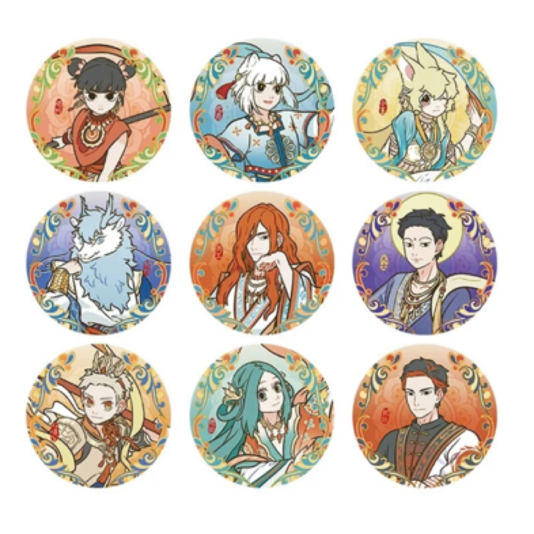 【敦煌】非人哉X敦煌画院联名瑞兽呈祥分子马口铁徽章盲盒吧唧