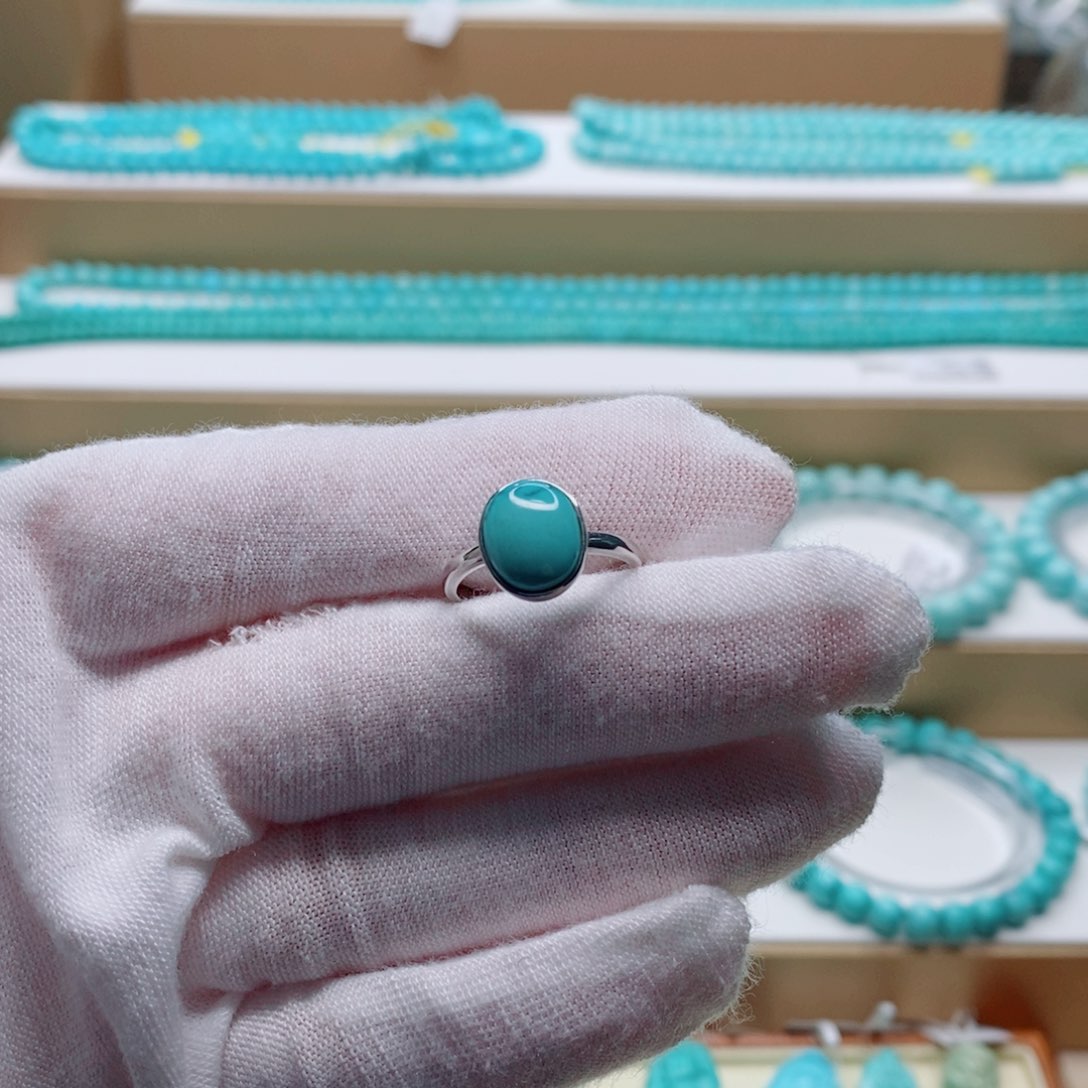 绿松石戒指银S925镶嵌