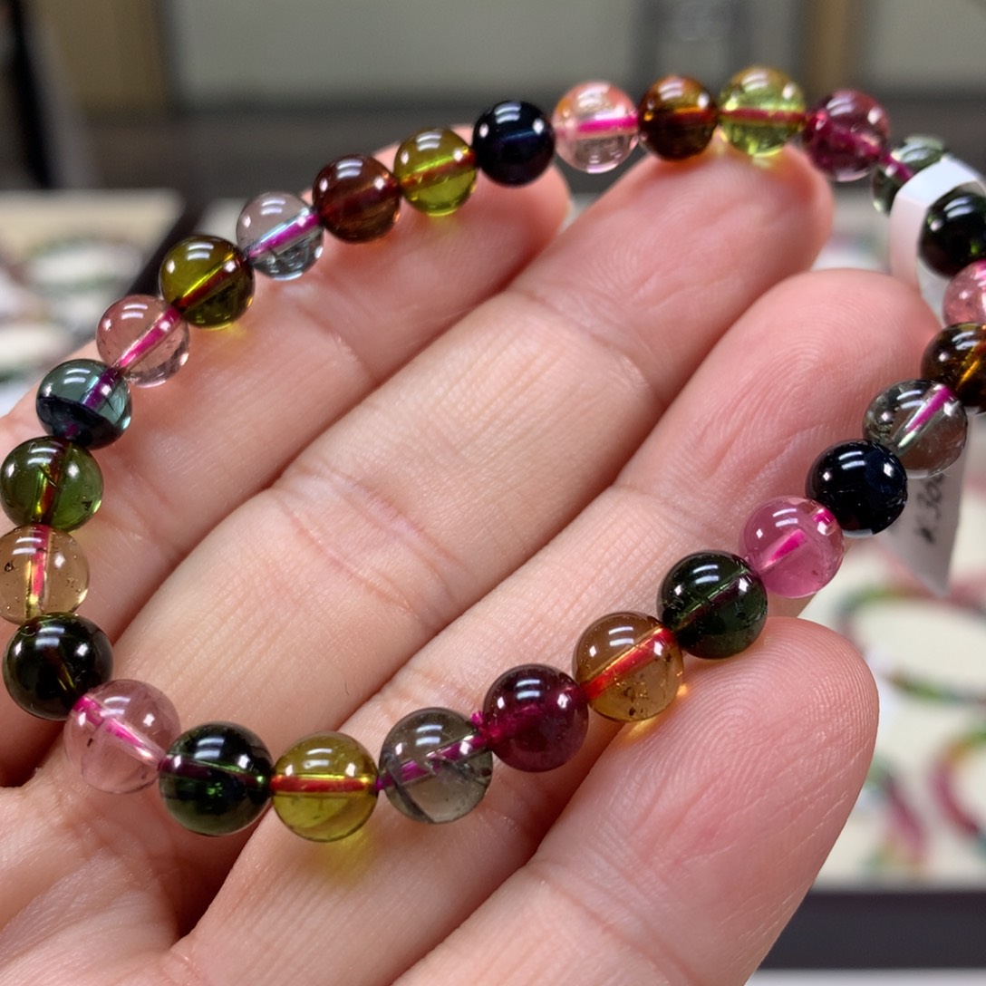 碧玺未镶嵌手链6.6左右