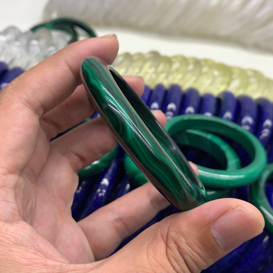 糖***唐孔雀石未镶嵌手镯手镯