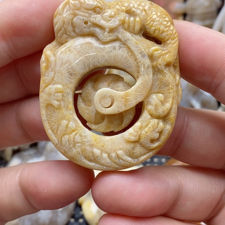 硅化珊瑚（珊瑚玉）颈饰未镶嵌