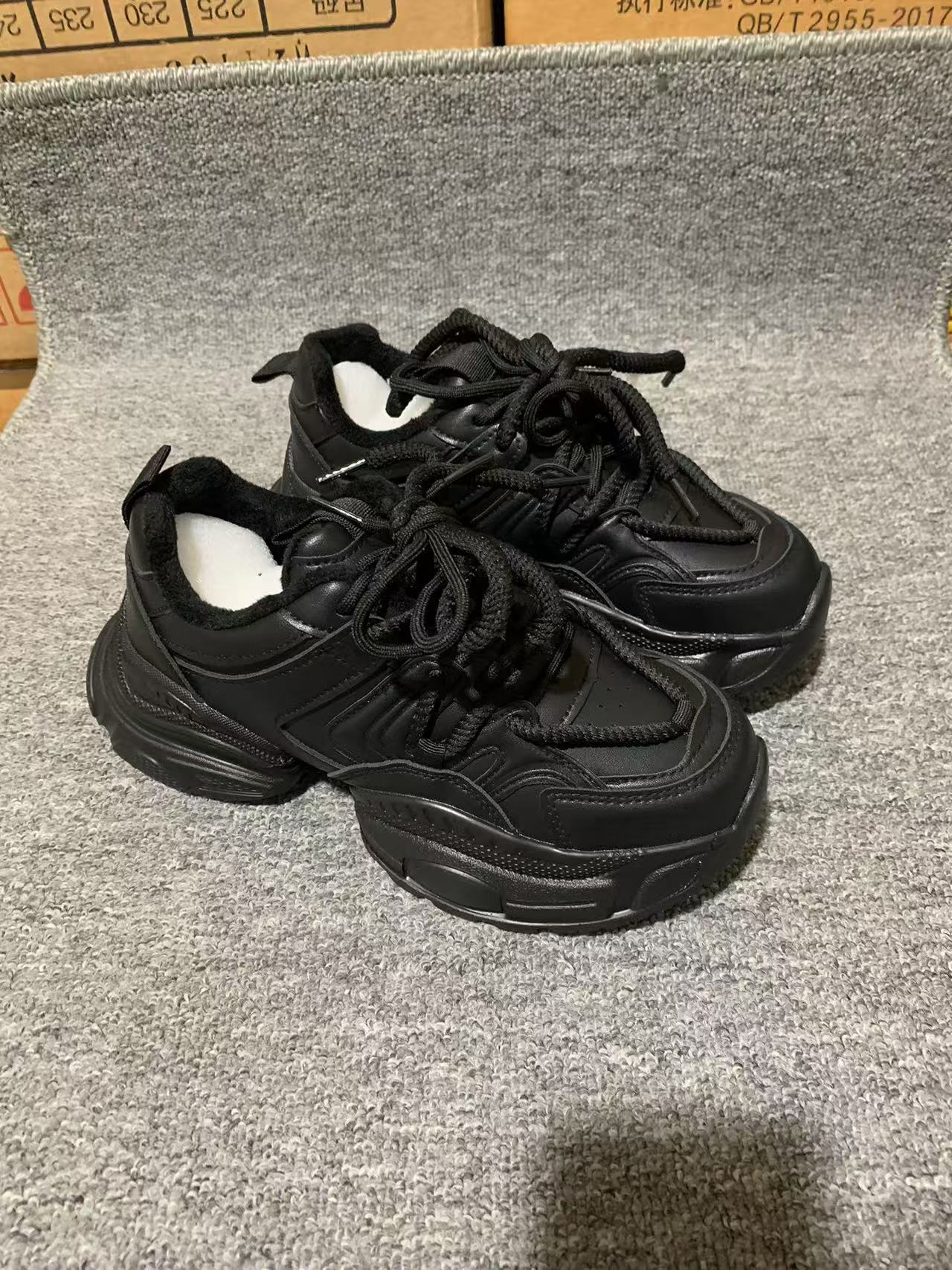 高品质 冷粘工艺 冬季加毛厚底女鞋060