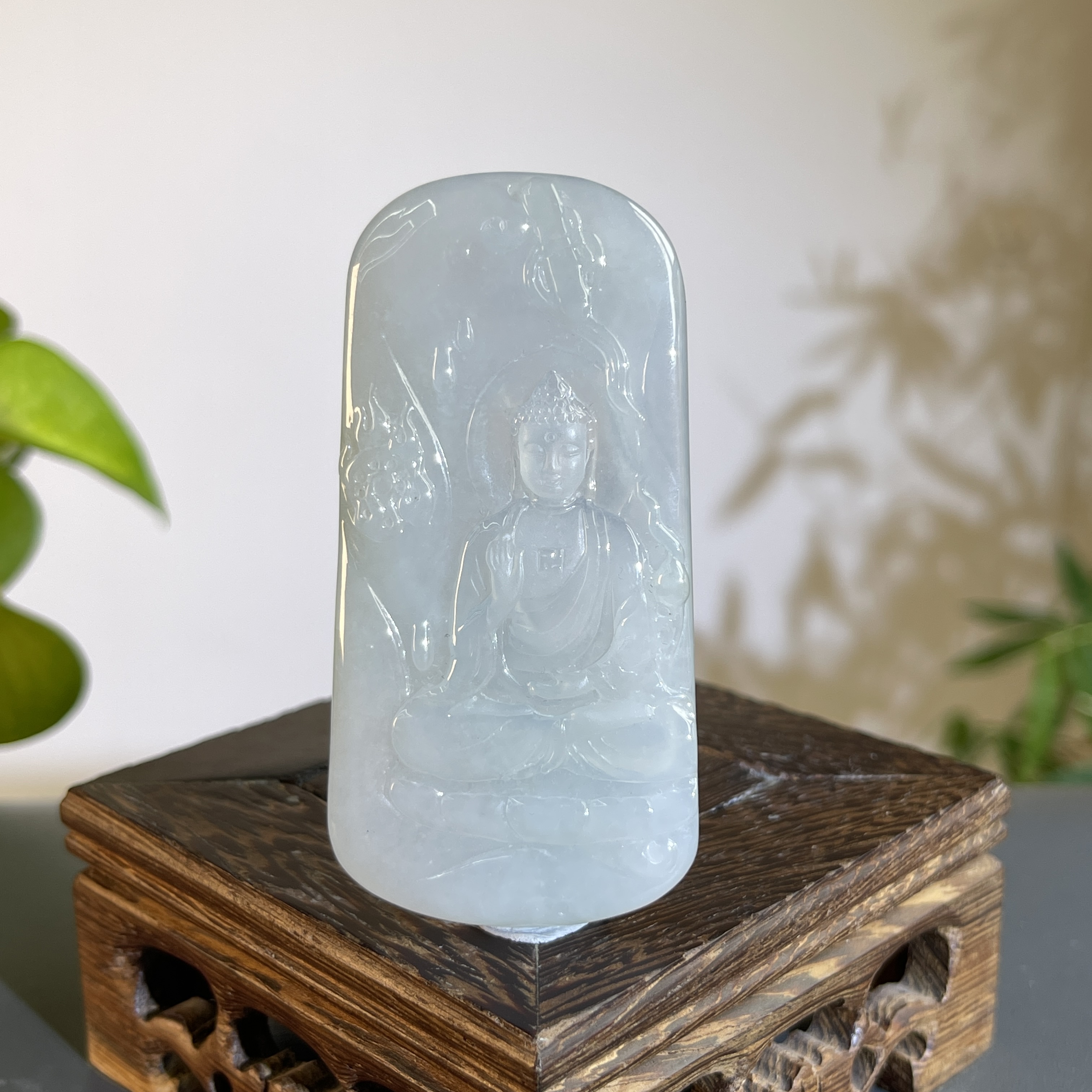 JTB11-129 天然缅甸A货翡翠  阿弥陀佛