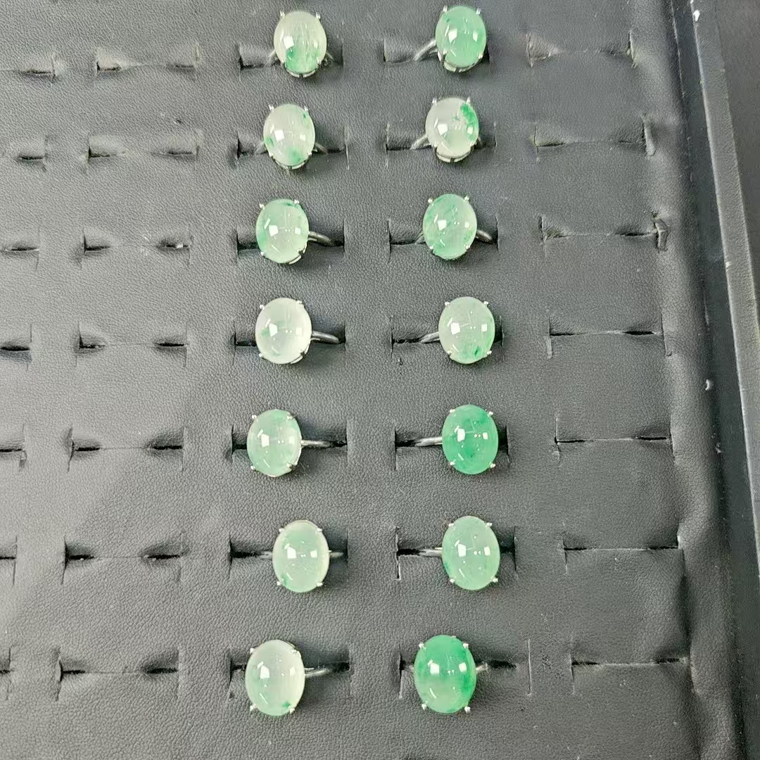 【戒指】纯天然非洲翠戒指|S925银|天然纹路有差异|多样性发其一