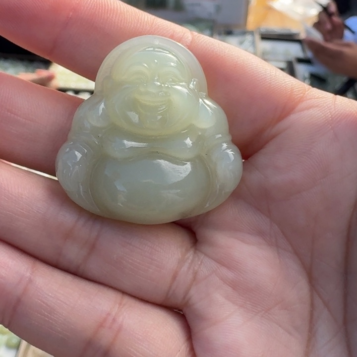 颈饰未镶嵌和田玉35冰心