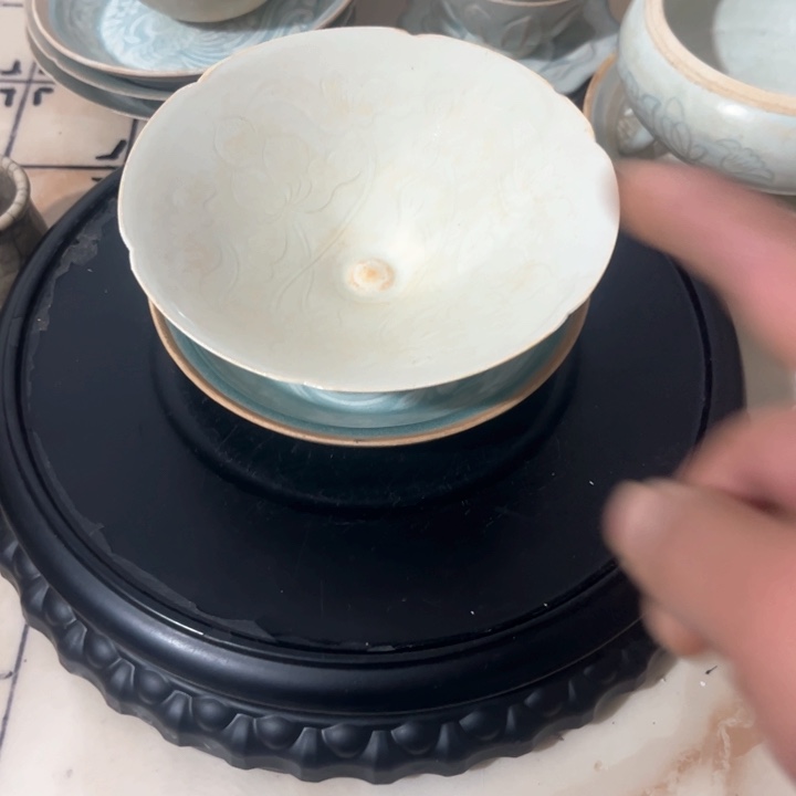 罐夏*影青釉纹饰斗笠盏