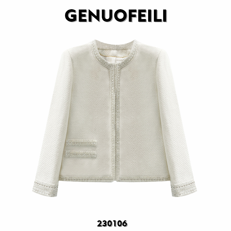 2025时尚女收口袖法式法式复古秋冬短外套女装秋冬气质上衣230106