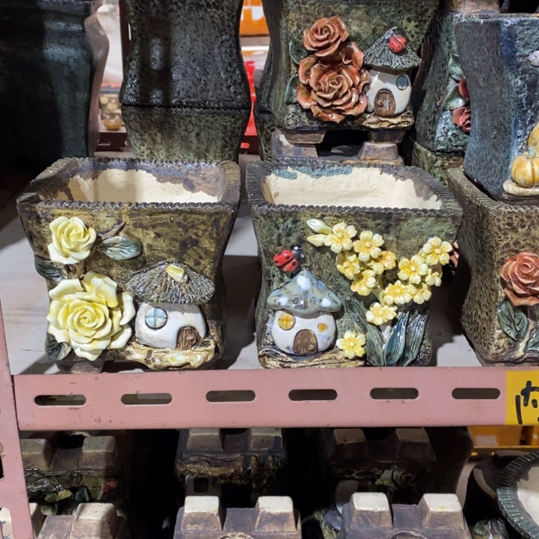 红陶青藤花器多肉花盆