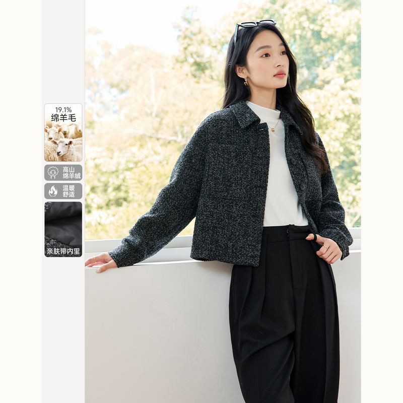 *梵希蔓2025新款小香风外套女新款呢短款外套舒适时尚M8909