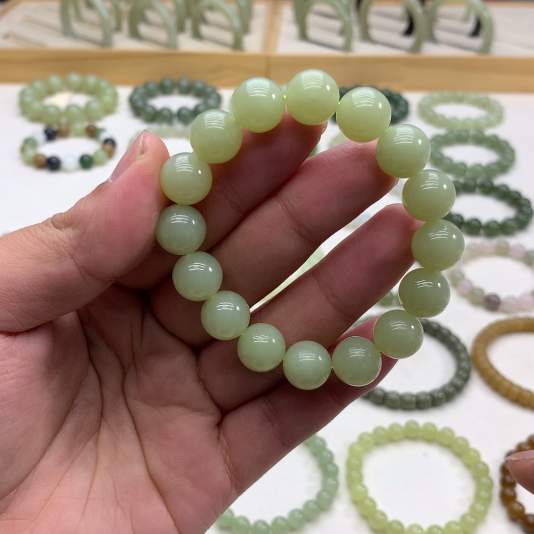 和田玉手串（晴水11.8）未镶嵌