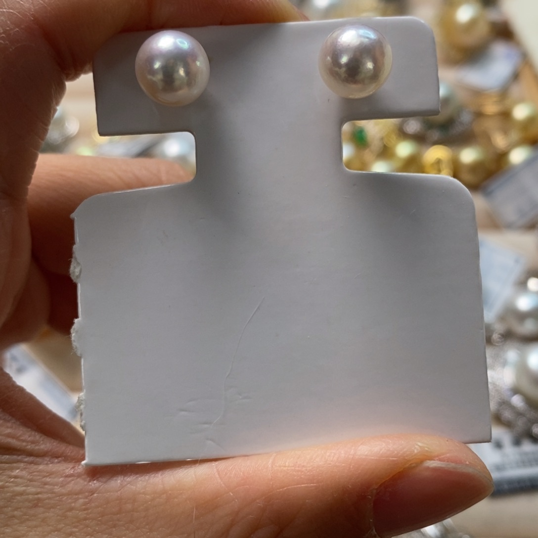 海水珍珠耳饰18K金镶嵌