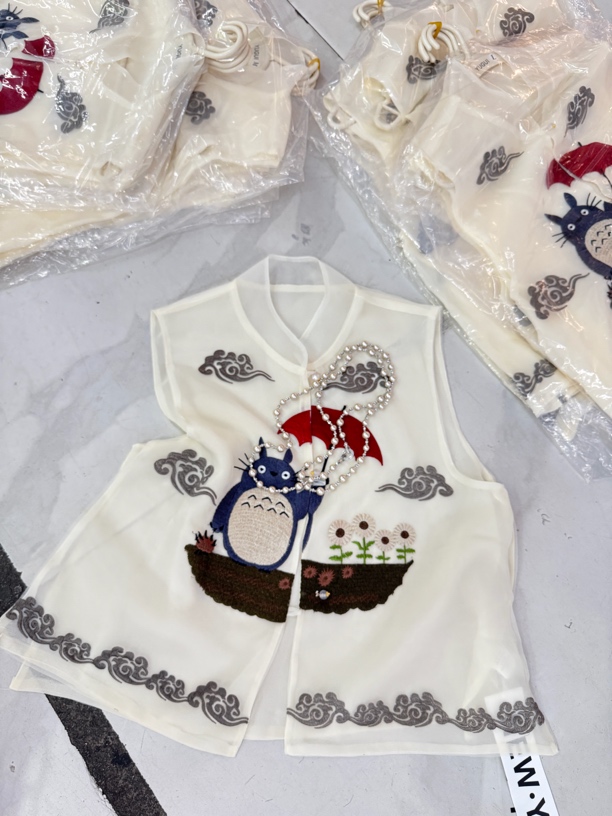 邹先森8778-29提花印花夏季透气马甲马夹唐装刺绣绣花重工刺绣