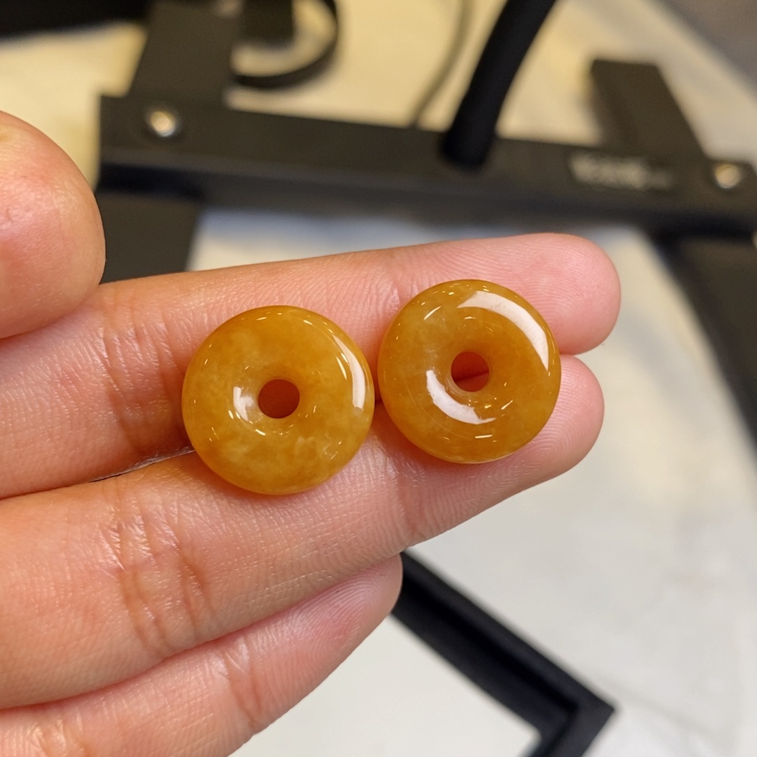 翡翠耳饰未镶嵌裸石甜甜圈