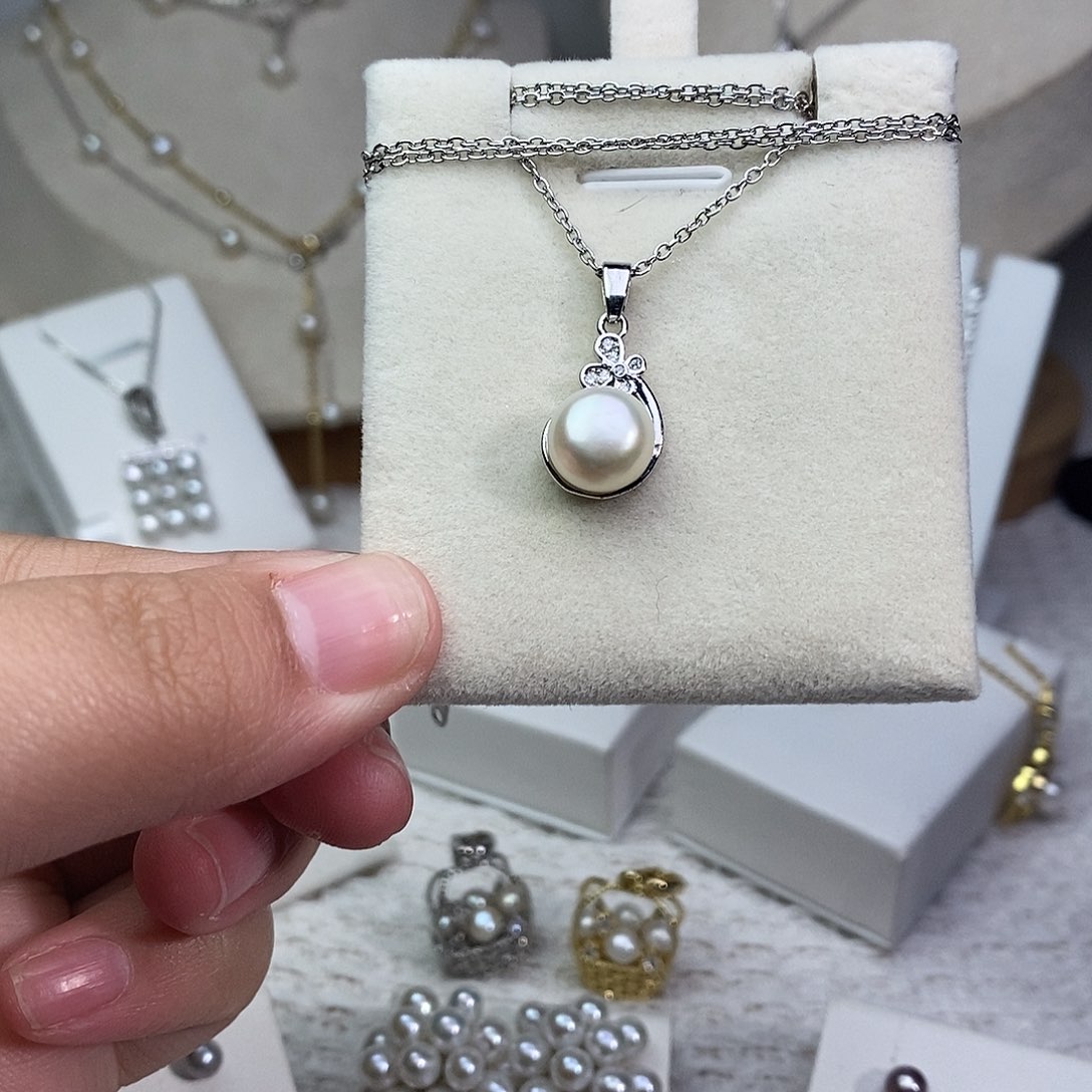 淡水珍珠耳饰银S925镶嵌