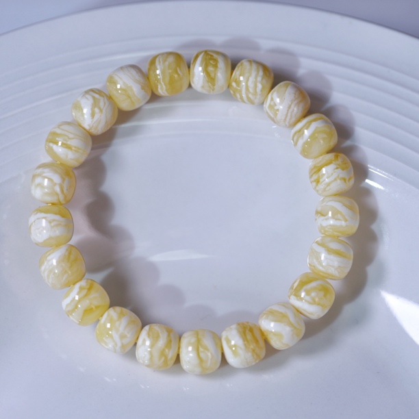 【同料10mm】俄料·瓷白虎皮千层雪·原矿瓷白蜡老型文玩手串叠戴搭配