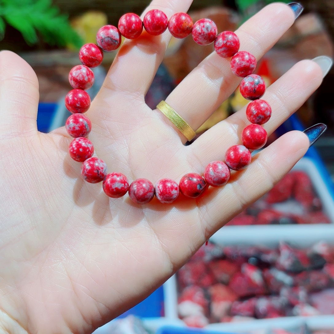 用***8天然辰砂天然朱砂手串30.2克