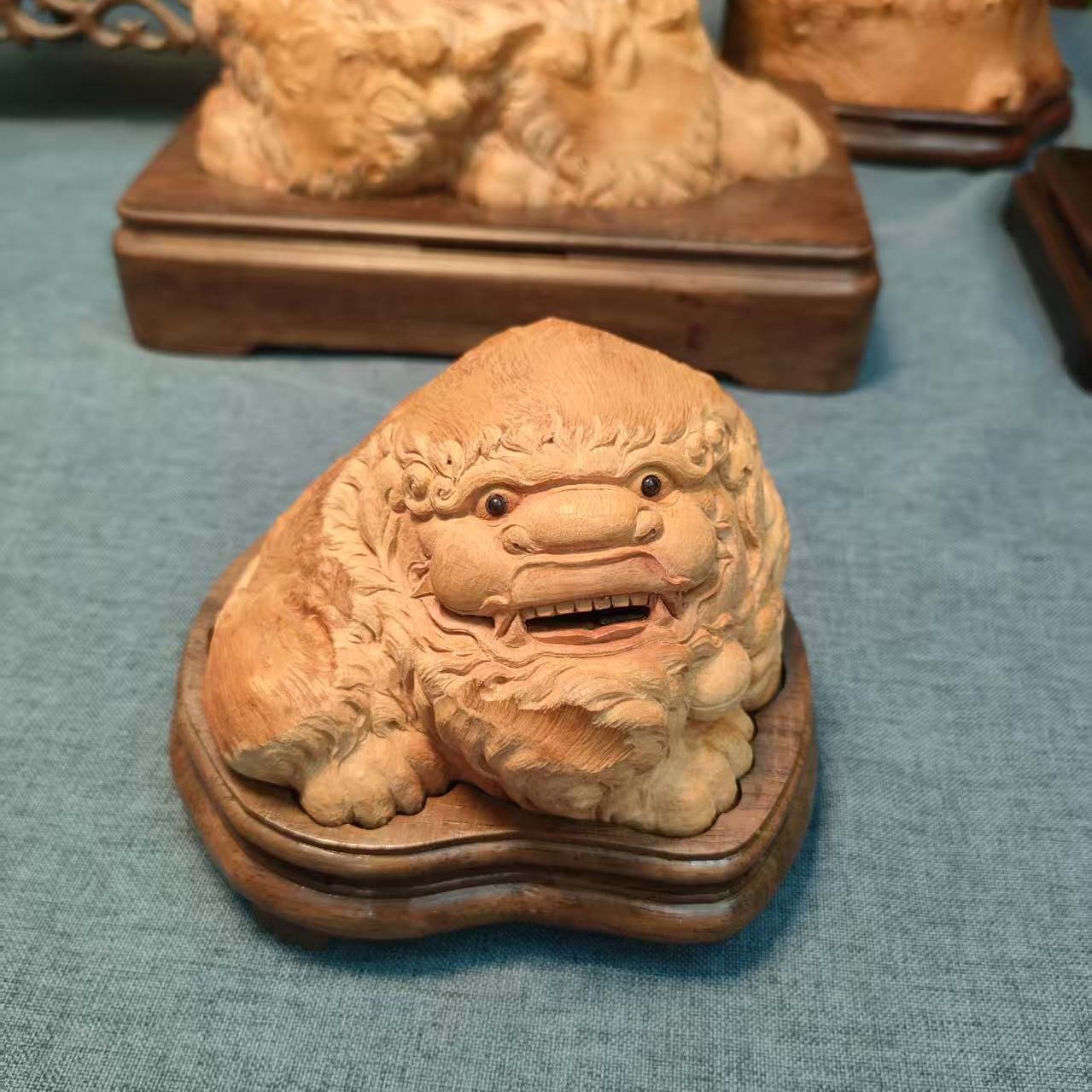 荔枝木香炉狮子纯手工雕刻手工艺木雕香薰炉摆件工艺品