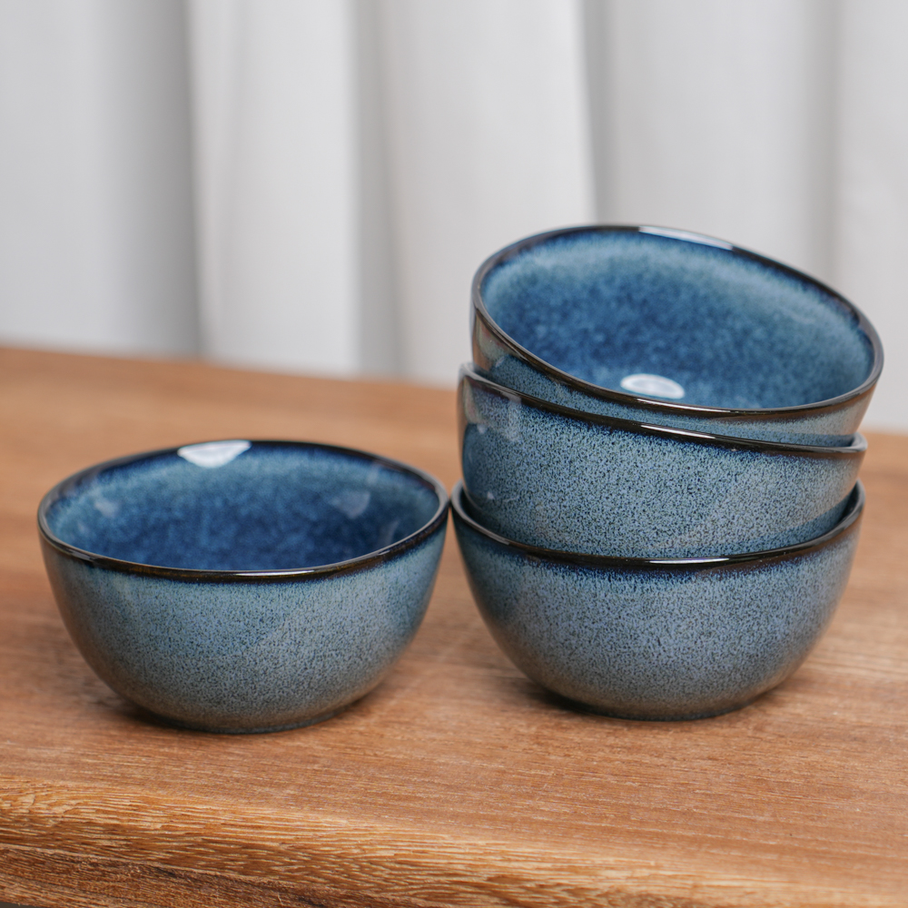 【瑕疵】陶瓷碗窑变蓝高级小号吃饭碗复古米饭碗N4D