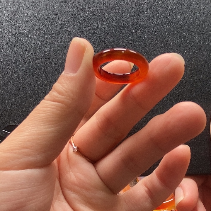 紫***风玛瑙/玉髓未镶嵌戒指17.1不退换