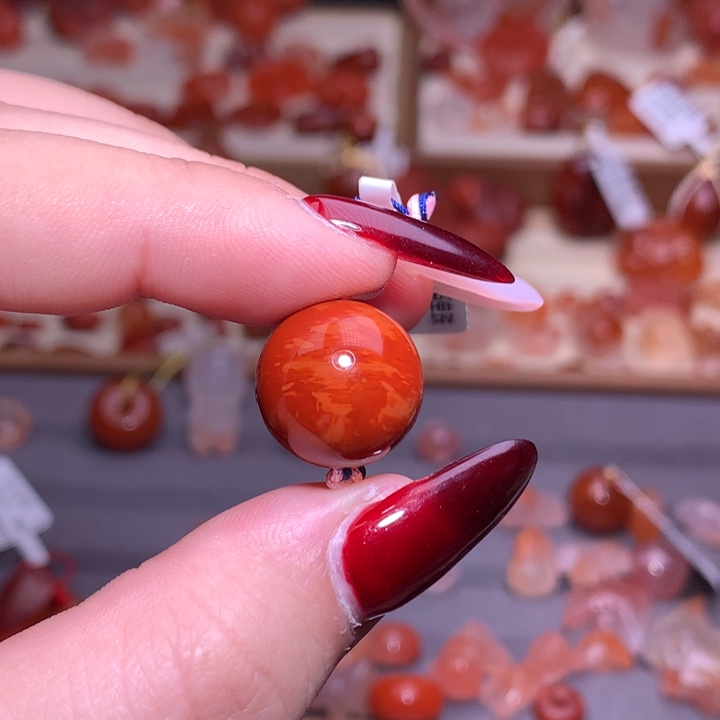 南红玛瑙合金颈饰火焰纹单珠1