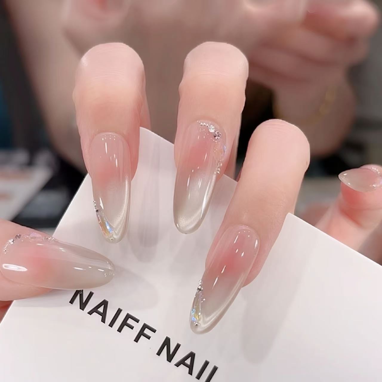 【银月柔纱】高进清新纯欲时尚感成品美甲穿戴式手工穿戴甲