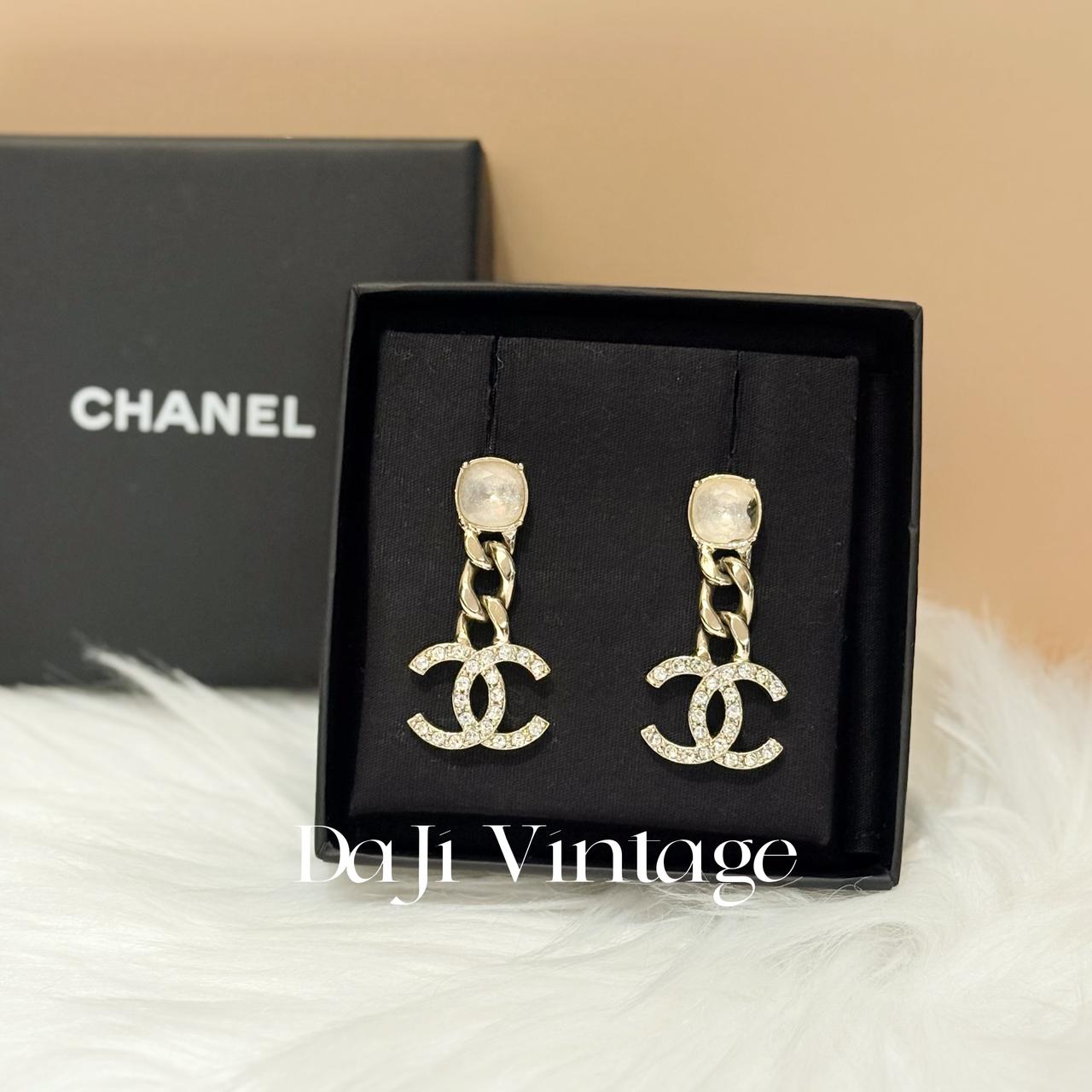 99新 Chanel/香奈儿 大吉中古/Chanel香奈儿宝石双C镶钻链条吊坠