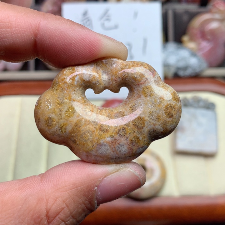 硅化珊瑚（珊瑚玉）颈饰未镶嵌