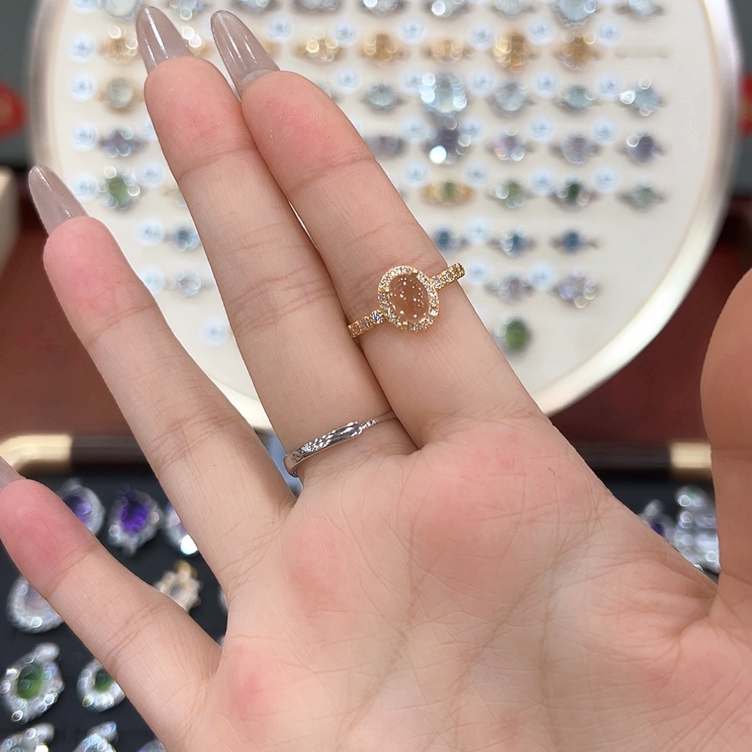 小****黄晶戒指银S925镶嵌