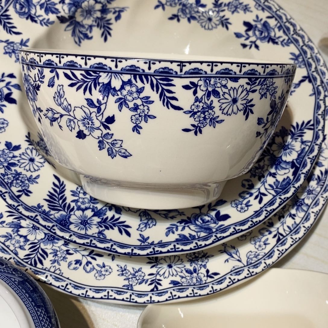 瓷重瑕青花5.5米饭碗