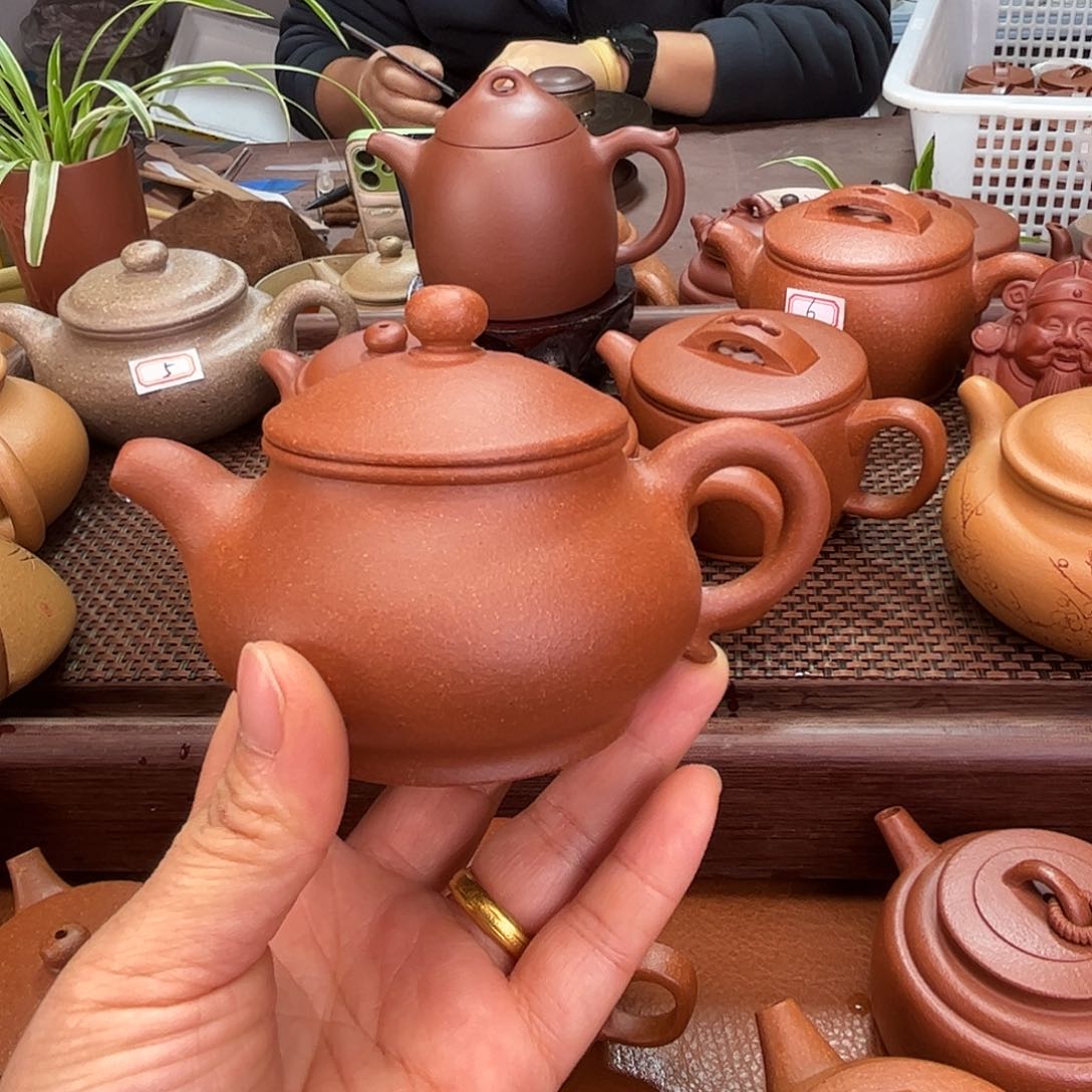 紫砂茶壶潘壶150cc红降坡