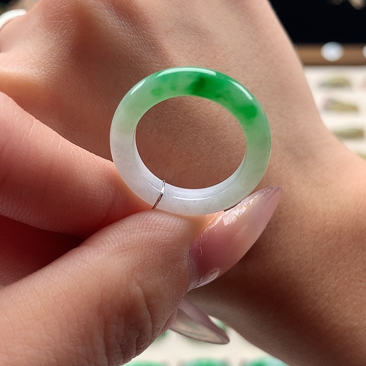 翡翠未镶嵌戒指翡翠戒指戒圈13圈口Y382