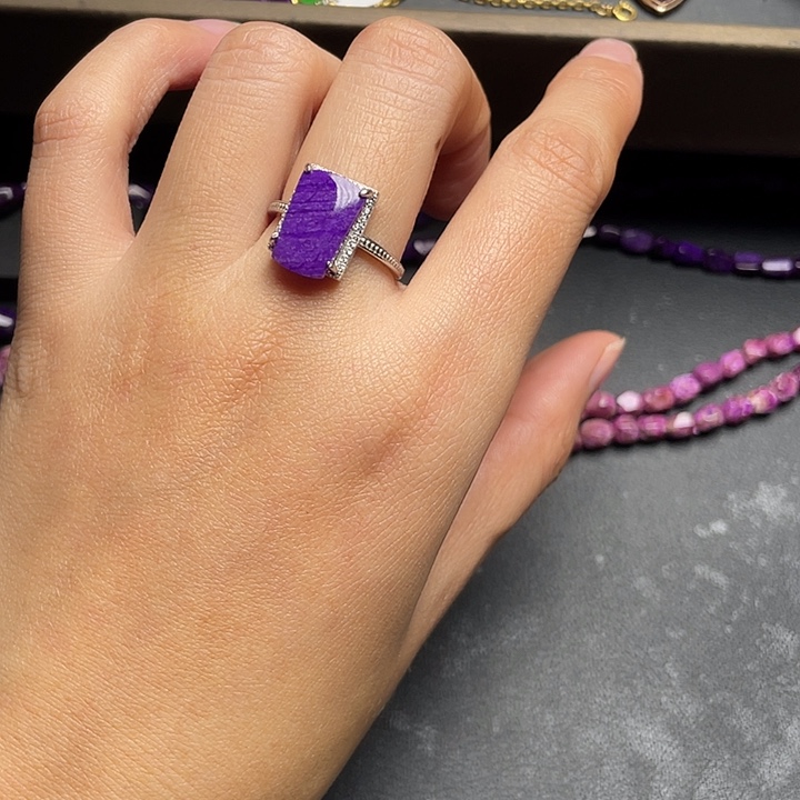 苏纪石（舒俱来）银S925镶嵌戒指