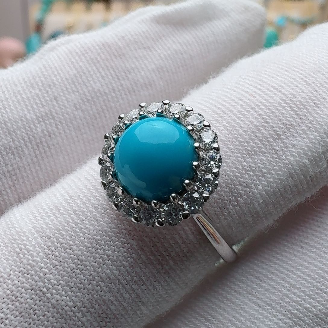 绿松石珠宝奇石银S925镶嵌