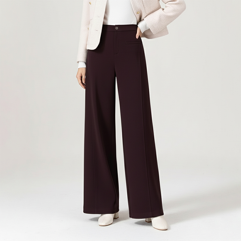 Grace & Glam秋冬毛呢羊毛超模直筒阔腿裤 休闲通勤时尚百搭保暖