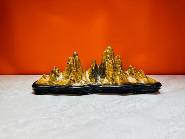 天然中式灵璧石山峰造型鱼缸造型家居观赏摆件尺寸32 11 12