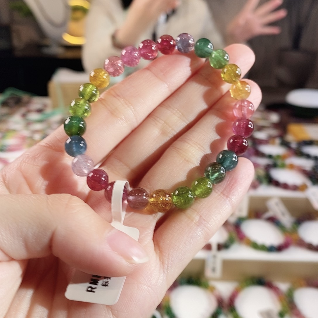 碧玺手串未镶嵌G2425单圈颜色微差