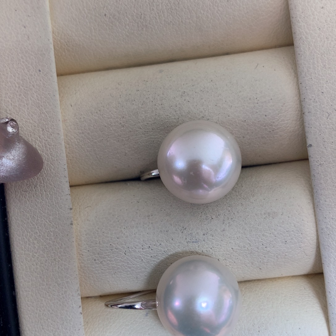 淡水珍珠耳饰银S925镶嵌