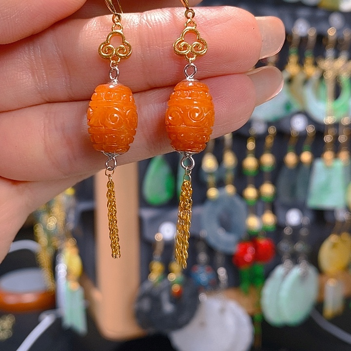 翡翠未镶嵌耳饰翡翠