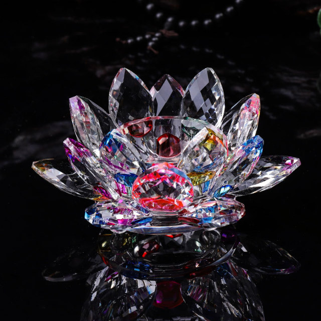 灯 七彩莲花七色烛台底座 水晶莲花灯座包供底座莲花水晶灯酥油邮