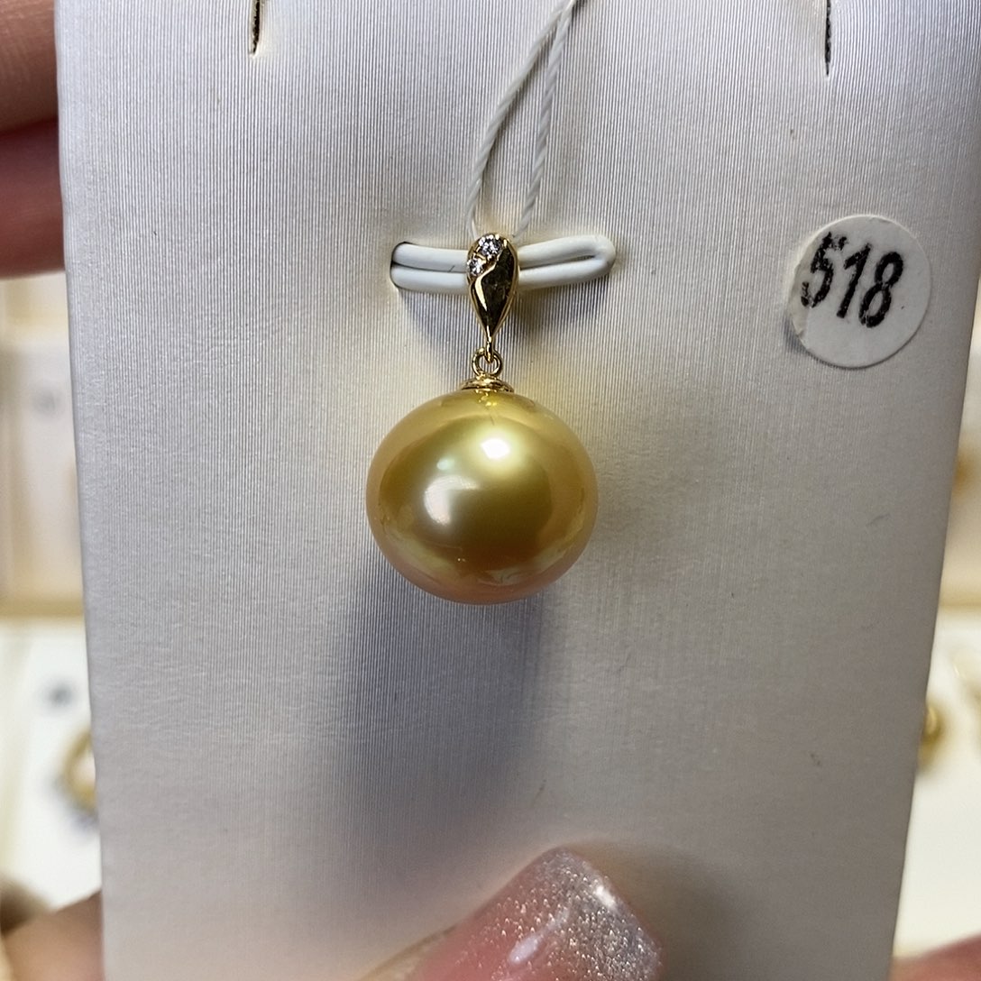 海水珍珠吊坠(不含链)18K金镶嵌