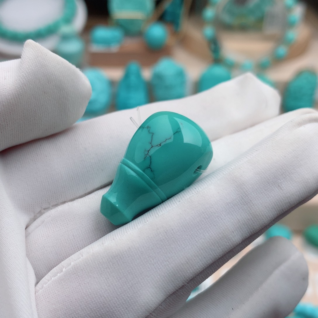 绿松石珠宝奇石未镶嵌乐*14m m