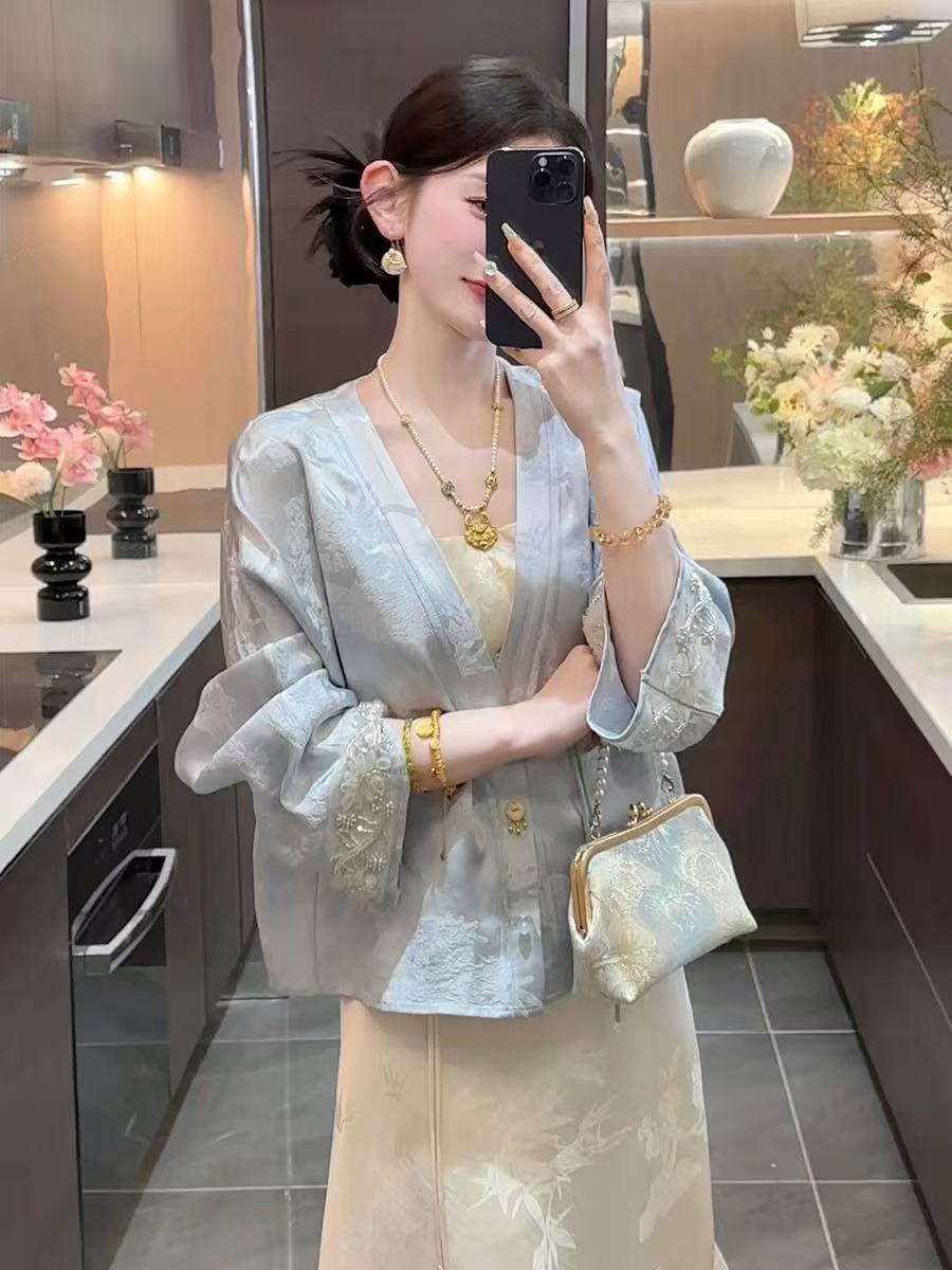 101-150新中式国风套装古风服饰上衣国风女装两件套外套高级轻奢