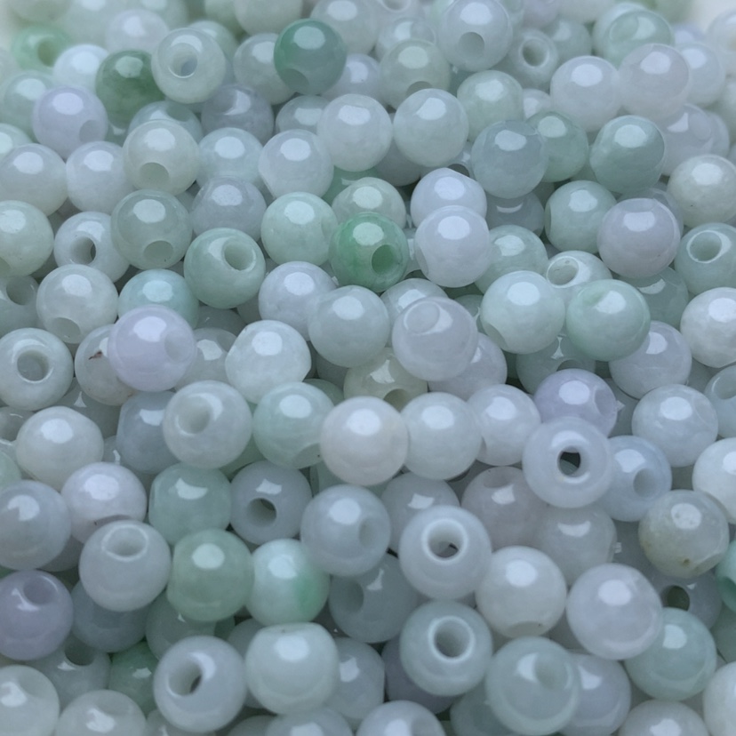 【闪购商品】翡翠手链未镶嵌卡6大孔珠100颗