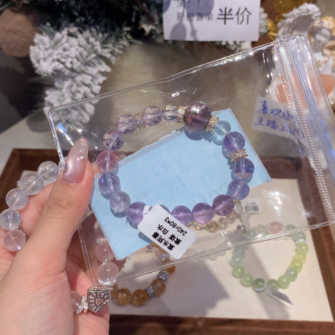 水晶手串未镶嵌浅**153号