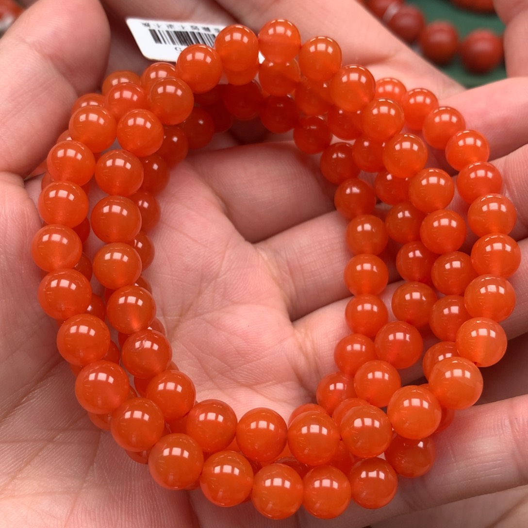 南红玛瑙未镶嵌冷水河7+柿子红^***丽