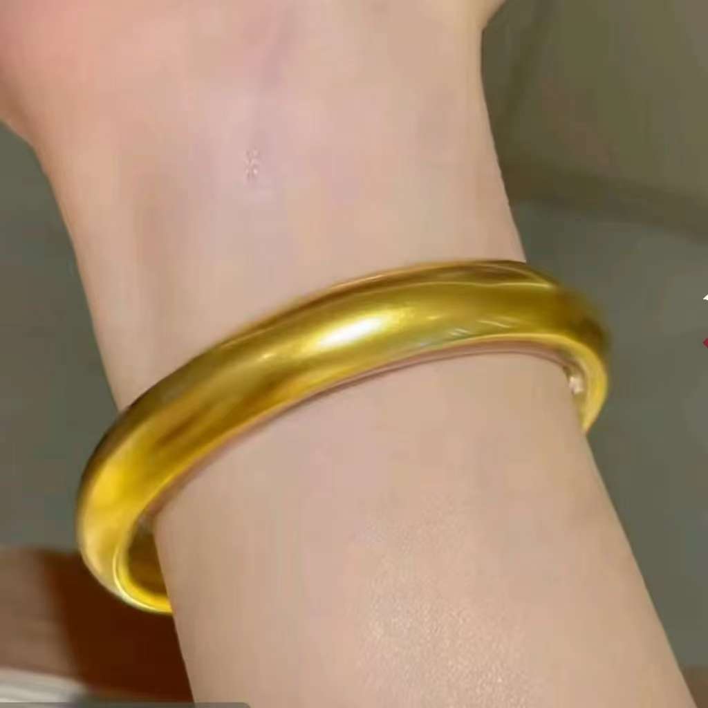 定制克重 黄金足金999.9泥鳅背古法镯 可定制52-63圈口 带钢印