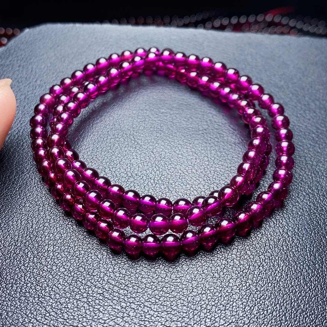 未镶嵌手链石榴石4.8冷紫