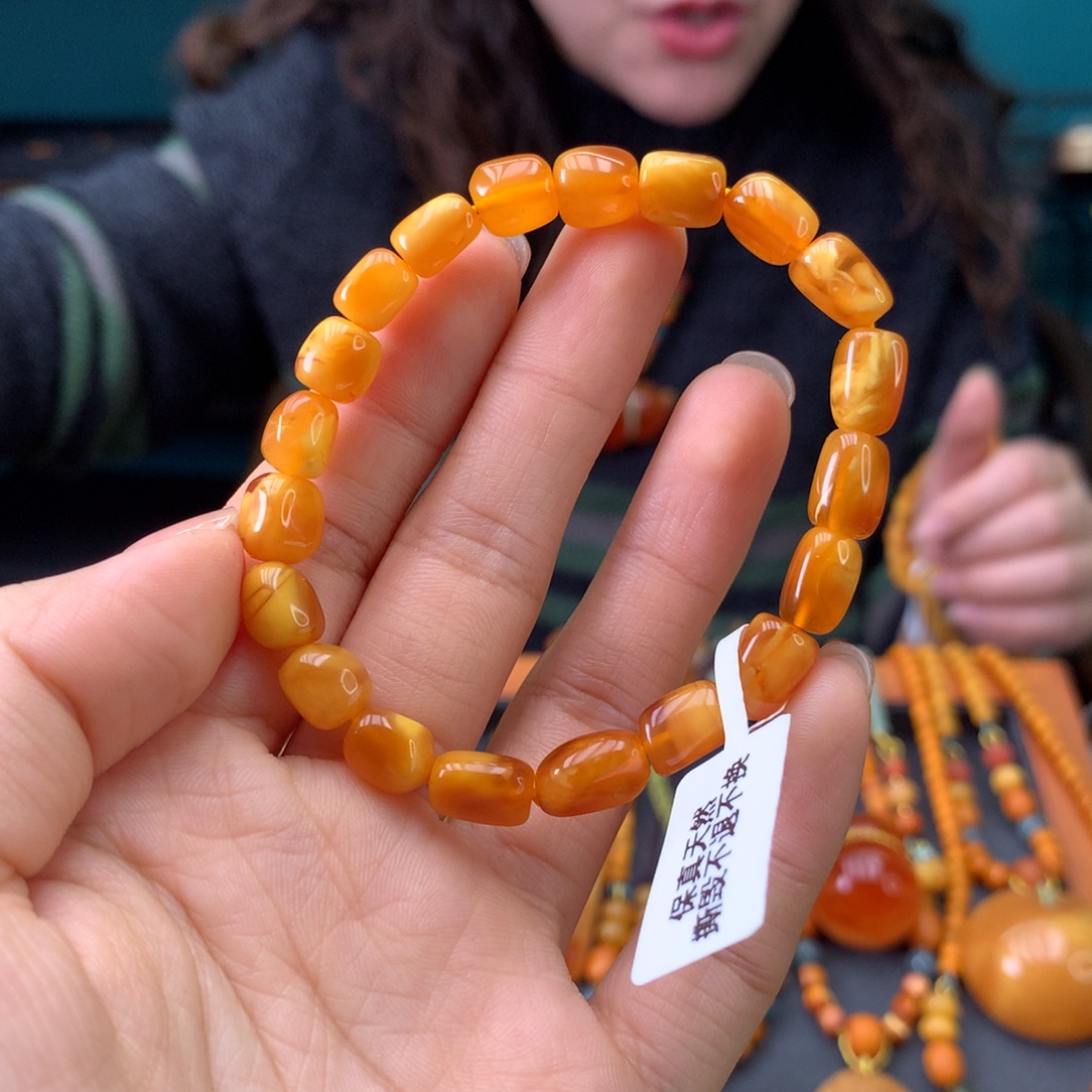 蜜蜡未镶嵌手串天然