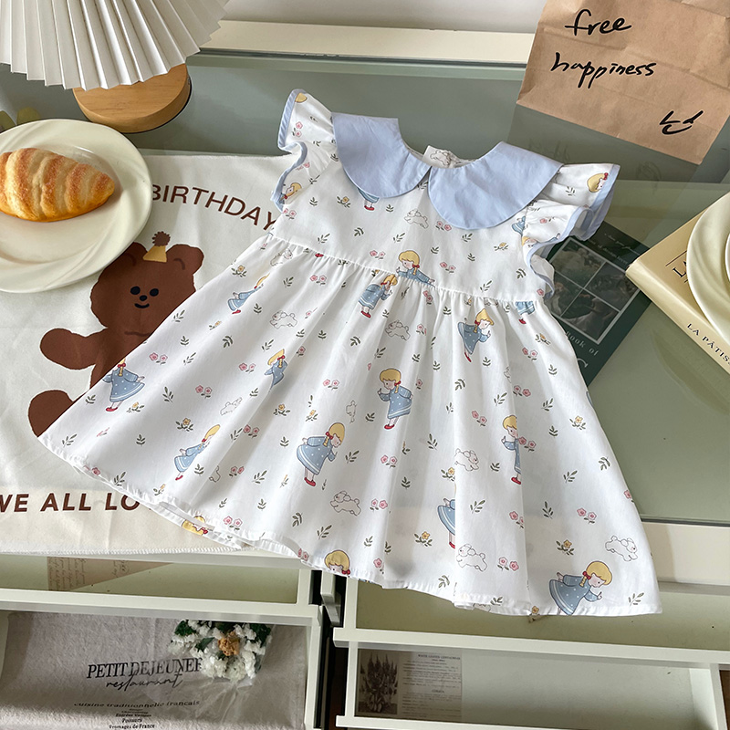 【现货】XQ259400夏季新款儿童连衣裙女童棉布裙女宝夏装裙子