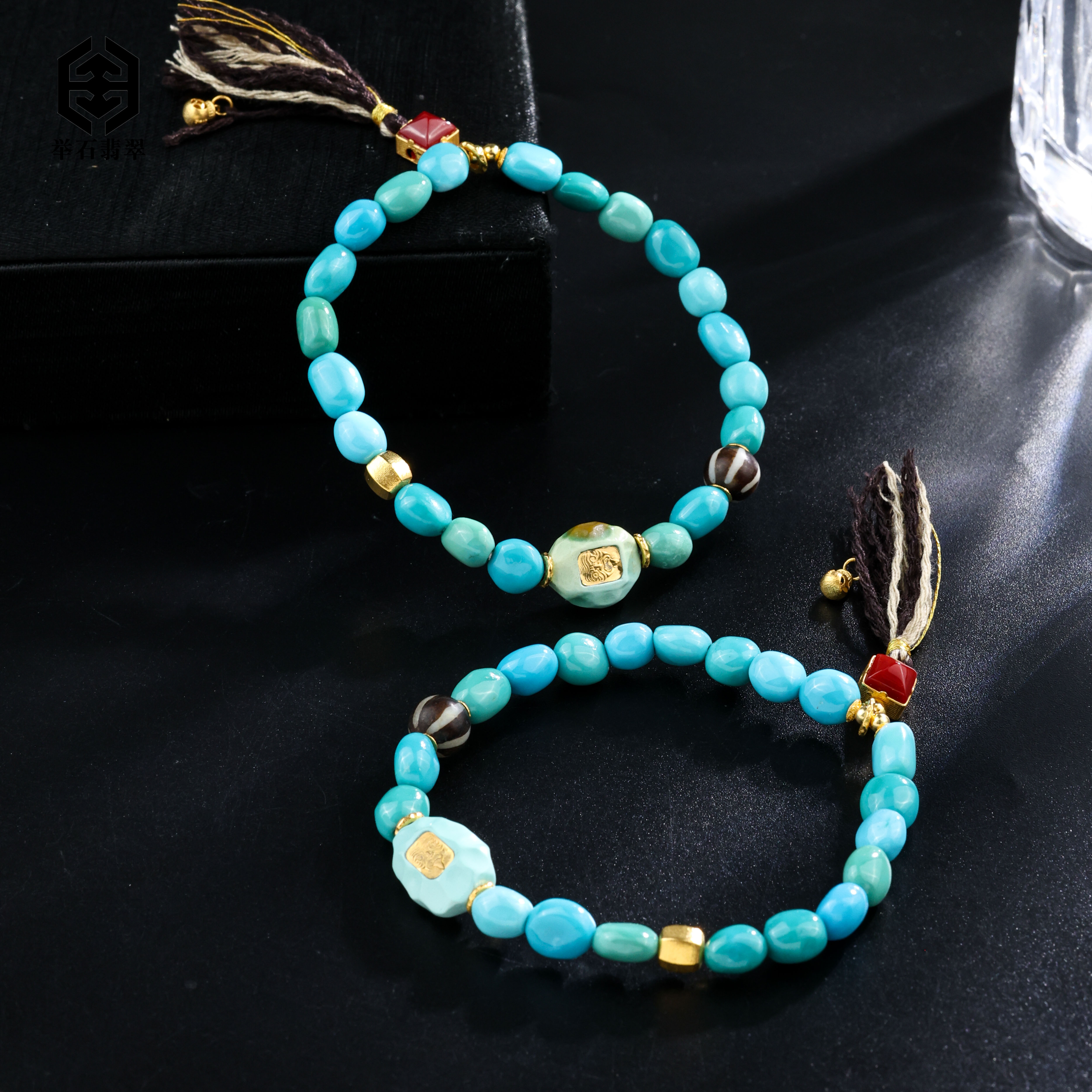 【举石臻品】TH1222-3793-64绿松石手串18k（一件/多样性发）Y